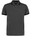 KK409 Tipped Collar Polo Black / Charcoal colour image
